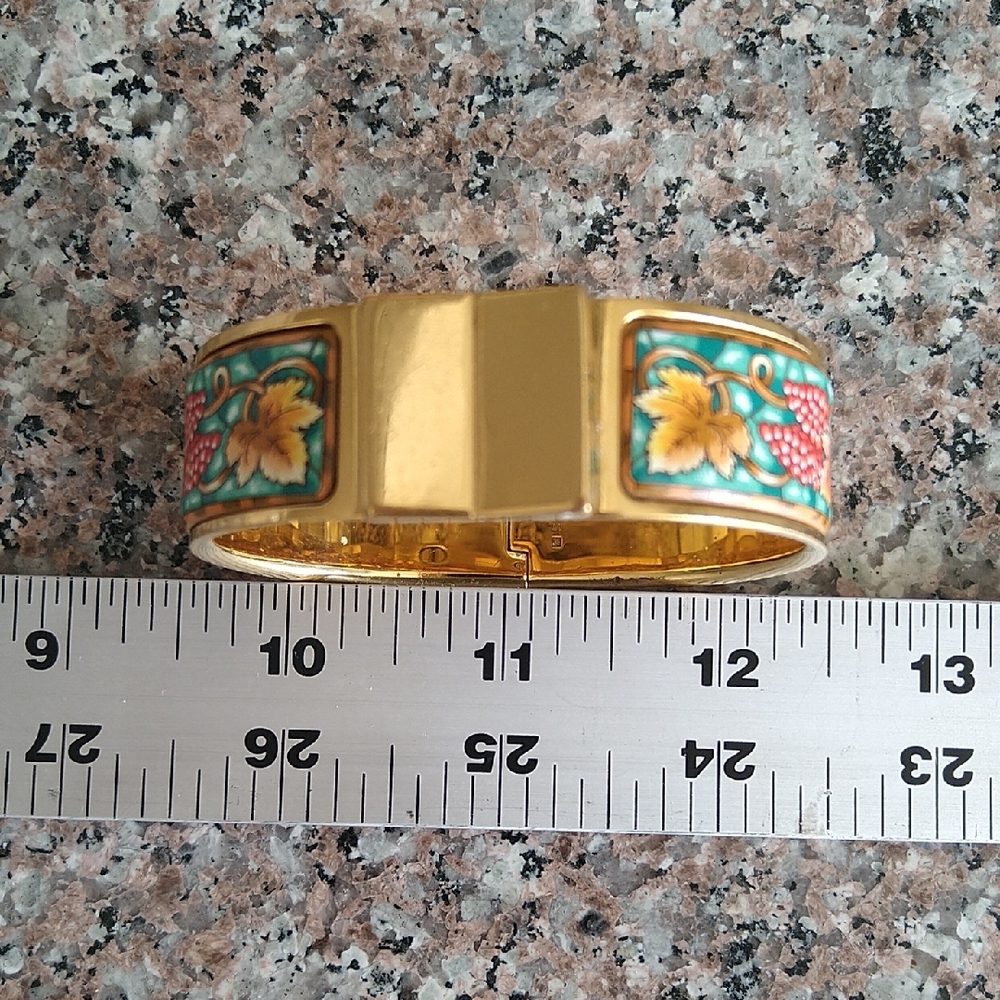 Gold and Green Floral Bracelet